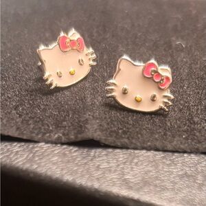 Hello Kitty Pink Bow Earrings 925 Sanrio